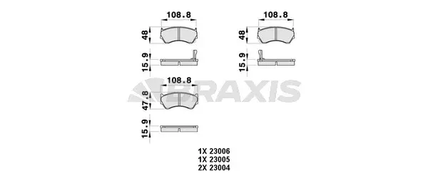 AB0357 BRAXIS Комплект тормозных колодок, дисковый тормоз (фото 1)