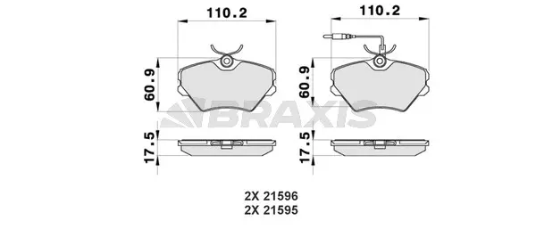 AB0364 BRAXIS Комплект тормозных колодок, дисковый тормоз (фото 1)