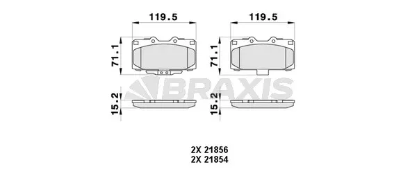 AB0370 BRAXIS Комплект тормозных колодок, дисковый тормоз (фото 1)