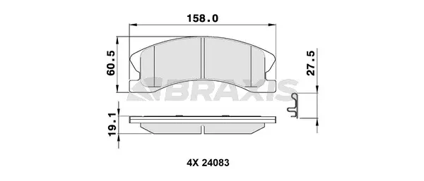 AB0387 BRAXIS Комплект тормозных колодок, дисковый тормоз (фото 1)