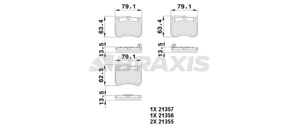 AB0389 BRAXIS Комплект тормозных колодок, дисковый тормоз (фото 1)