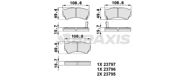 AB0391 BRAXIS Комплект тормозных колодок, дисковый тормоз (фото 1)