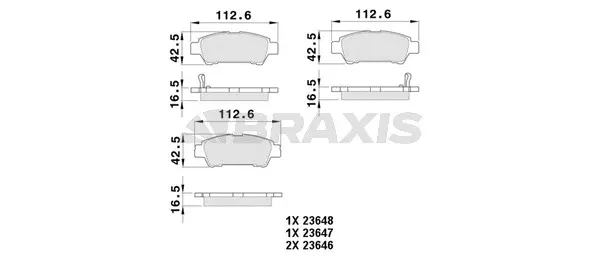 AB0393 BRAXIS Комплект тормозных колодок, дисковый тормоз (фото 1)