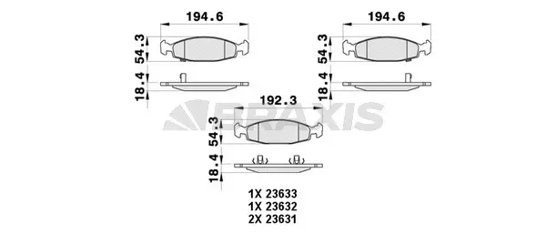 AB0396 BRAXIS Комплект тормозных колодок, дисковый тормоз (фото 1)