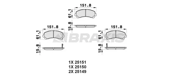 AB0400 BRAXIS Комплект тормозных колодок, дисковый тормоз (фото 1)