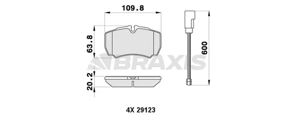 AB0411 BRAXIS Комплект тормозных колодок, дисковый тормоз (фото 1)