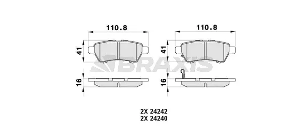 AB0417 BRAXIS Комплект тормозных колодок, дисковый тормоз (фото 1)