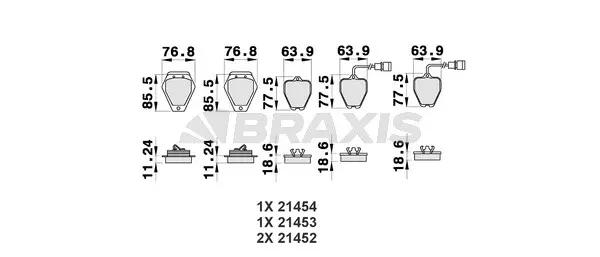 AB0418 BRAXIS Комплект тормозных колодок, дисковый тормоз (фото 1)