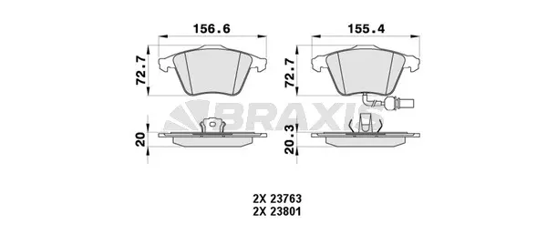 AB0420 BRAXIS Комплект тормозных колодок, дисковый тормоз (фото 1)