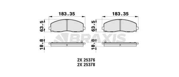 AB0426 BRAXIS Комплект тормозных колодок, дисковый тормоз (фото 1)