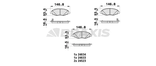 AB0436 BRAXIS Комплект тормозных колодок, дисковый тормоз (фото 1)