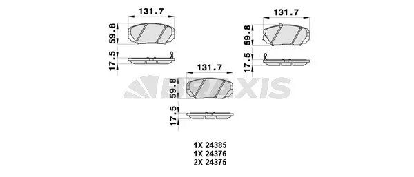 AB0439 BRAXIS Комплект тормозных колодок, дисковый тормоз (фото 1)