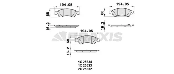 AB0442 BRAXIS Комплект тормозных колодок, дисковый тормоз (фото 1)