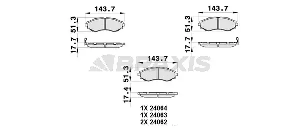 AB0447 BRAXIS Комплект тормозных колодок, дисковый тормоз (фото 1)