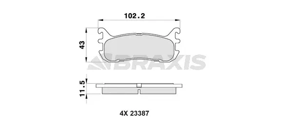 AB0452 BRAXIS Комплект тормозных колодок, дисковый тормоз (фото 1)