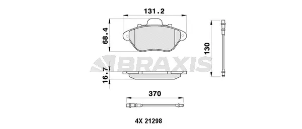 AB0456 BRAXIS Комплект тормозных колодок, дисковый тормоз (фото 1)