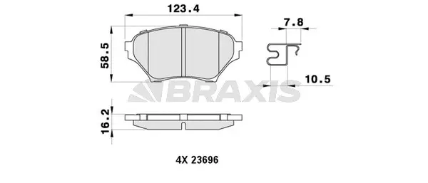 AB0459 BRAXIS Комплект тормозных колодок, дисковый тормоз (фото 1)