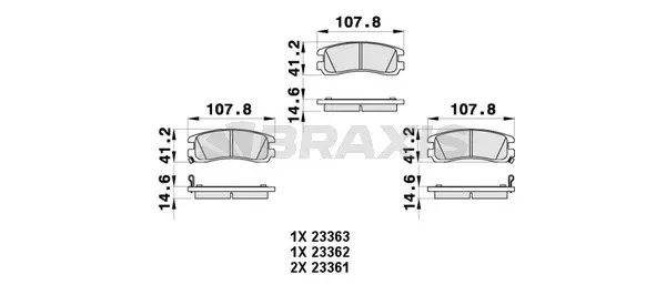 AB0460 BRAXIS Комплект тормозных колодок, дисковый тормоз (фото 1)