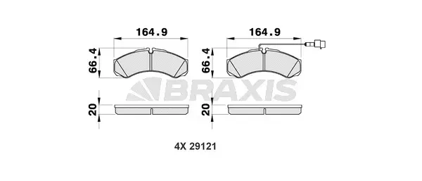 AB0477 BRAXIS Комплект тормозных колодок, дисковый тормоз (фото 1)