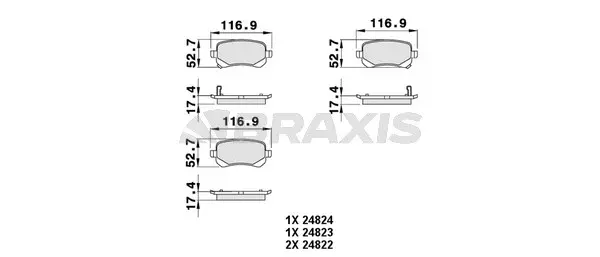 AB0481 BRAXIS Комплект тормозных колодок, дисковый тормоз (фото 1)