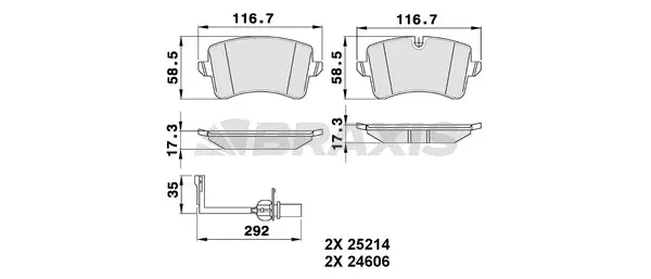 AB0484 BRAXIS Комплект тормозных колодок, дисковый тормоз (фото 1)