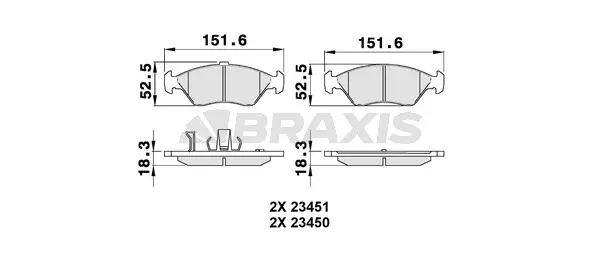 AB0495 BRAXIS Комплект тормозных колодок, дисковый тормоз (фото 1)