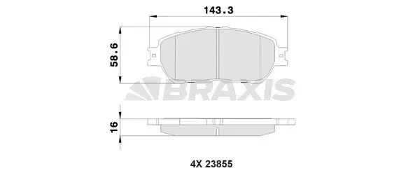 AB0516 BRAXIS Комплект тормозных колодок, дисковый тормоз (фото 1)