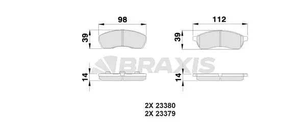 AB0522 BRAXIS Комплект тормозных колодок, дисковый тормоз (фото 1)