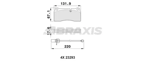 AB0525 BRAXIS Комплект тормозных колодок, дисковый тормоз (фото 1)