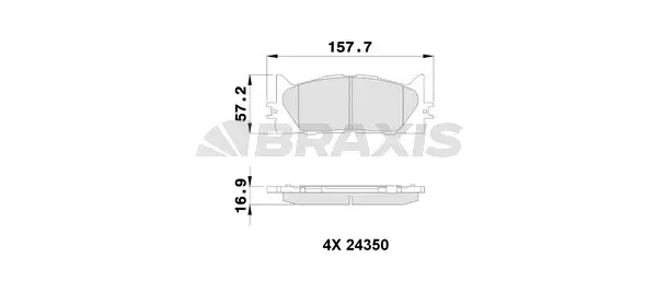 AB0538 BRAXIS Комплект тормозных колодок, дисковый тормоз (фото 1)