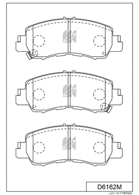 D6162M MK KASHIYAMA Комплект тормозных колодок, дисковый тормоз (фото 1)