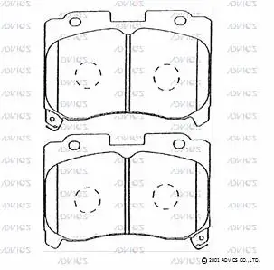 A1N028 ADVICS Комплект тормозных колодок, дисковый тормоз (фото 1)