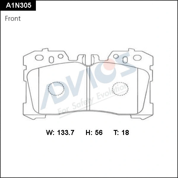 A1N305 ADVICS Комплект тормозных колодок, дисковый тормоз (фото 1)