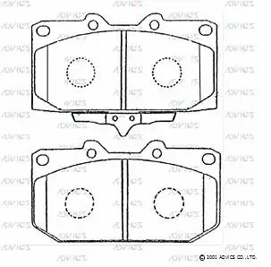 B1N002 ADVICS Комплект тормозных колодок, дисковый тормоз (фото 1)