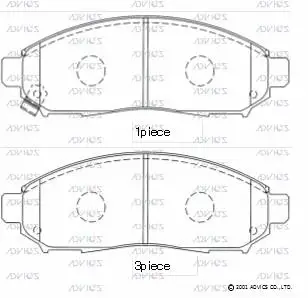 B1N077 ADVICS Комплект тормозных колодок, дисковый тормоз (фото 1)