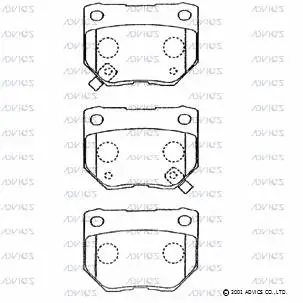 B2N053 ADVICS Комплект тормозных колодок, дисковый тормоз (фото 1)