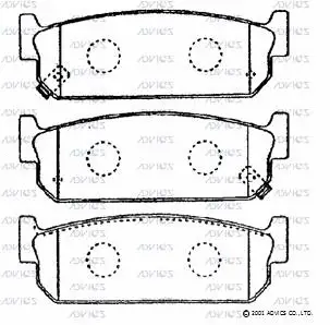 B2N057 ADVICS Комплект тормозных колодок, дисковый тормоз (фото 1)
