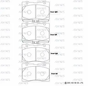 C1N044 ADVICS Комплект тормозных колодок, дисковый тормоз (фото 1)