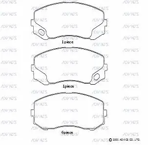 D1N006 ADVICS Комплект тормозных колодок, дисковый тормоз (фото 1)