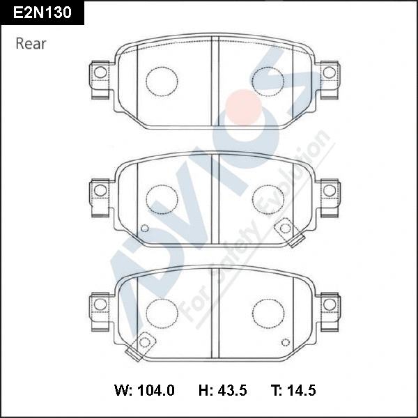E2N130 ADVICS Комплект тормозных колодок, дисковый тормоз (фото 1)
