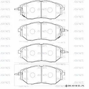 F1N019 ADVICS Комплект тормозных колодок, дисковый тормоз (фото 1)