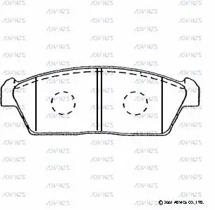 H1N008 ADVICS Комплект тормозных колодок, дисковый тормоз (фото 1)