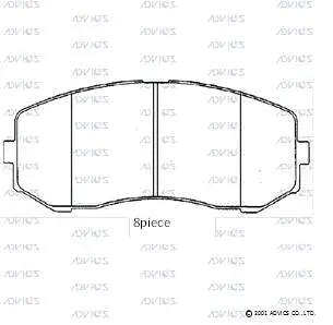 SN118 ADVICS Комплект тормозных колодок, дисковый тормоз (фото 1)
