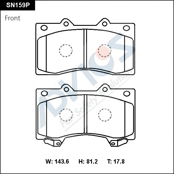 SN159P ADVICS Комплект тормозных колодок, дисковый тормоз (фото 1)