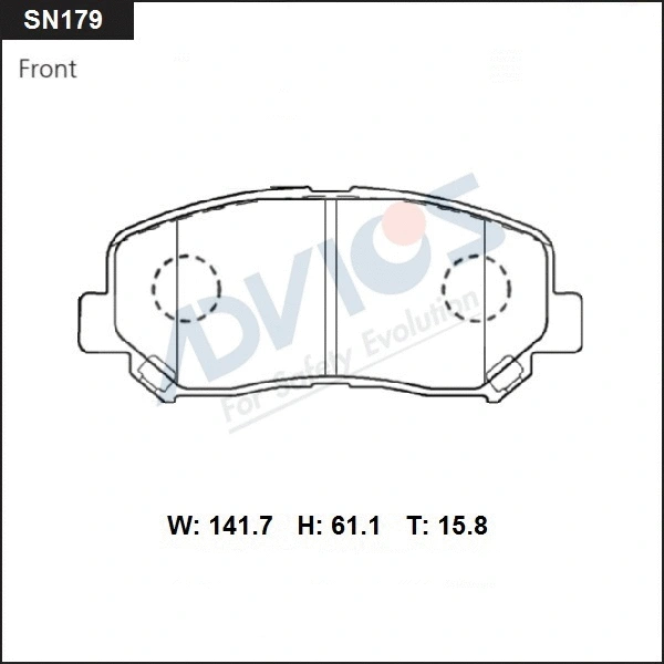 SN179 ADVICS Комплект тормозных колодок, дисковый тормоз (фото 1)