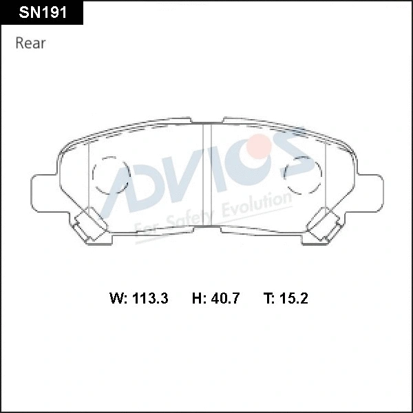 SN191 ADVICS Комплект тормозных колодок, дисковый тормоз (фото 1)