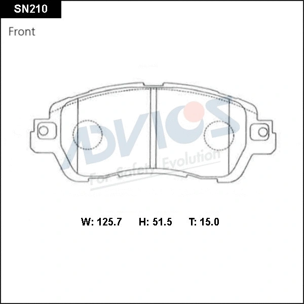 SN210 ADVICS Комплект тормозных колодок, дисковый тормоз (фото 1)