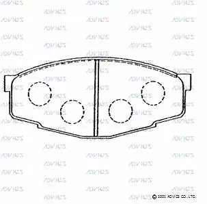 SN229 ADVICS Комплект тормозных колодок, дисковый тормоз (фото 1)