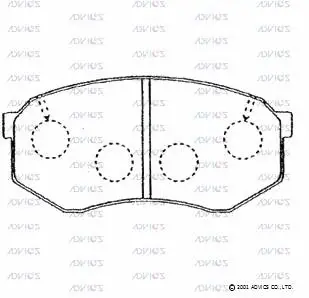 SN251 ADVICS Комплект тормозных колодок, дисковый тормоз (фото 1)