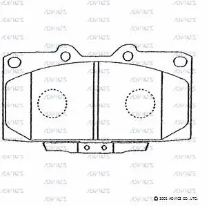 SN258P ADVICS Комплект тормозных колодок, дисковый тормоз (фото 1)